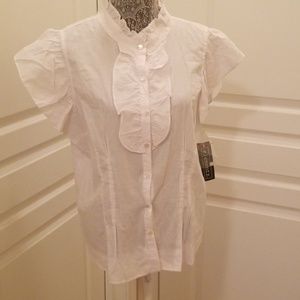 White ruffled blouse by Elementz